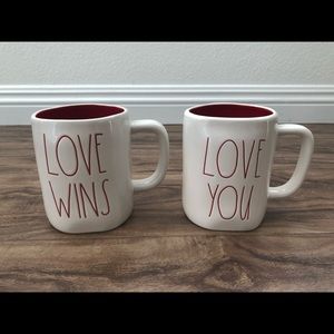 Rae Dunn Love Wins You Mug Valentine Red Inside
